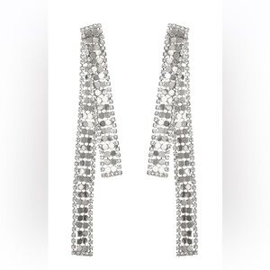 Elegant Silver Rhinestone Drop Earrings‎